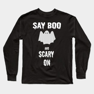 Halloween Say Boo Ghost Long Sleeve T-Shirt